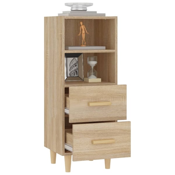 vidaXL Skjenk sonoma eik 34,5x34x90 cm konstruert tre