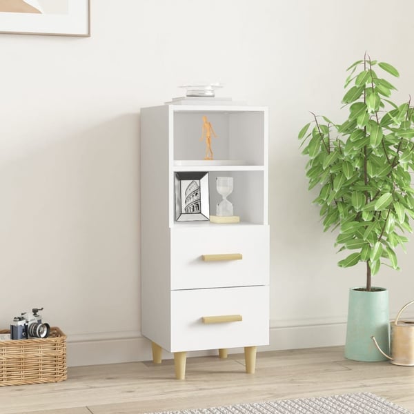 vidaXL Skjenk hvit 34,5x34x90 cm konstruert tre