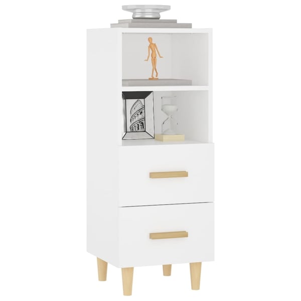 vidaXL Skjenk hvit 34,5x34x90 cm konstruert tre