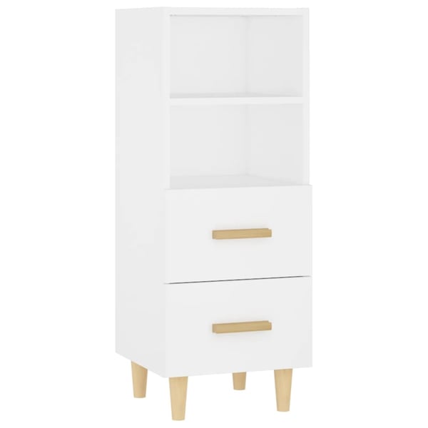 vidaXL Skjenk hvit 34,5x34x90 cm konstruert tre