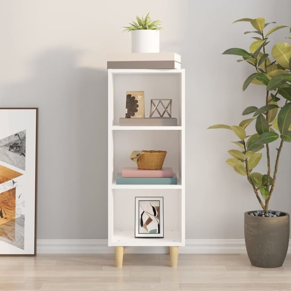 vidaXL Skjenk hvit 34,5x32,5x90 cm konstruert tre