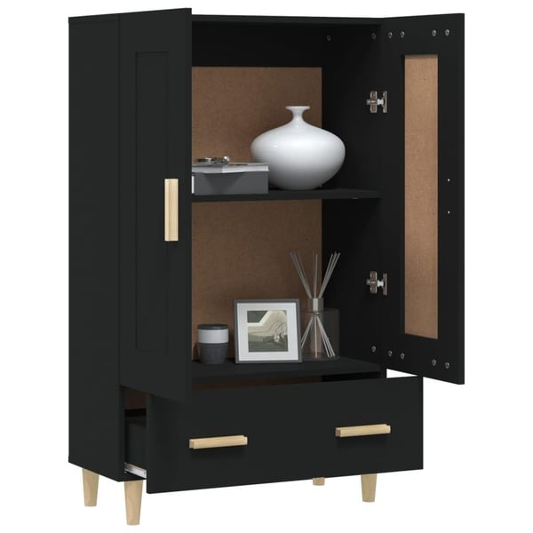 vidaXL Highboard svart 70x31x115 cm konstruert tre