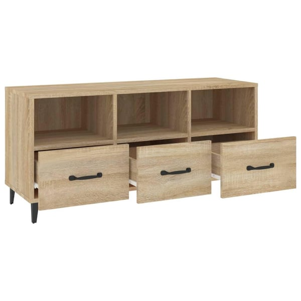 vidaXL tv-bord 102x35x50 cm konstrueret træ sonoma-eg
