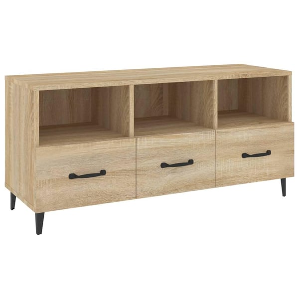 vidaXL tv-bord 102x35x50 cm konstrueret træ sonoma-eg