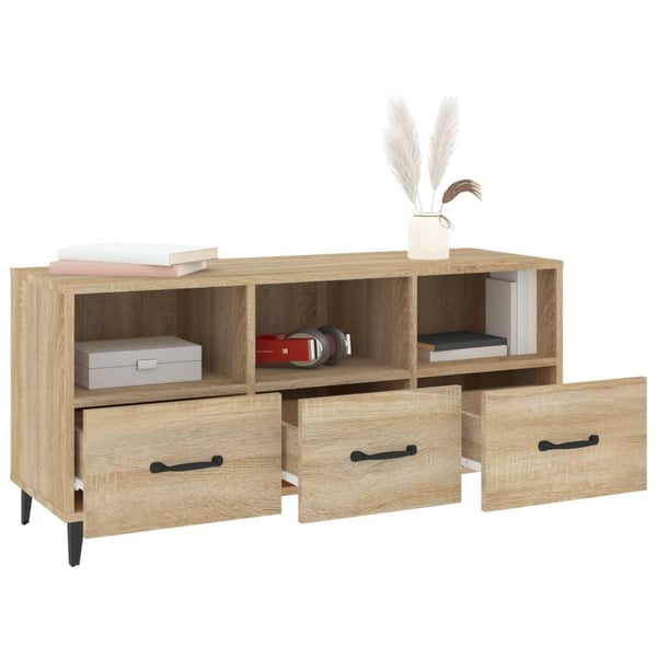 vidaXL tv-bord 102x35x50 cm konstrueret træ sonoma-eg