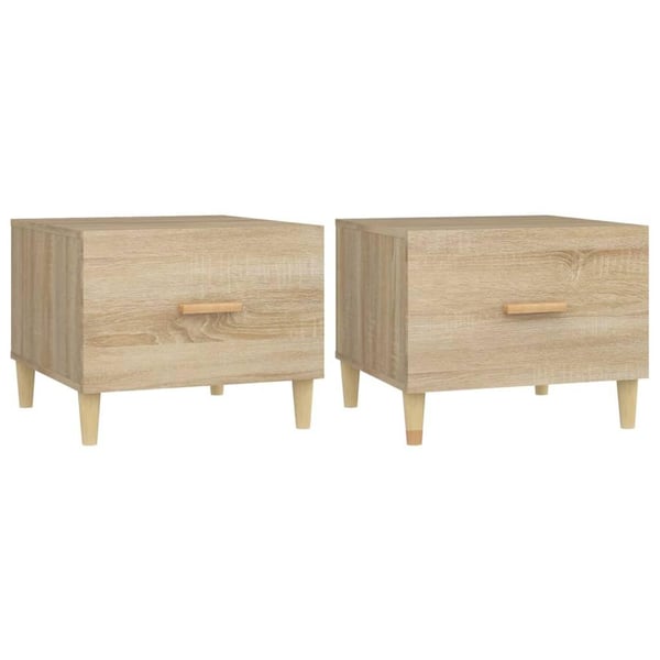 vidaXL Salongbord 2 stk sonoma eik 50x50x40 cm konstruert tre