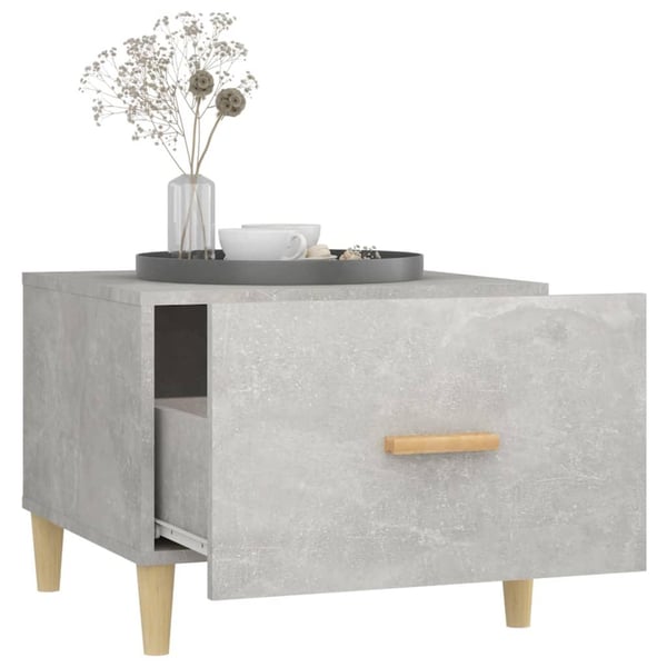 vidaXL Salongbord 2 stk betonggrå 50x50x40 cm konstruert tre