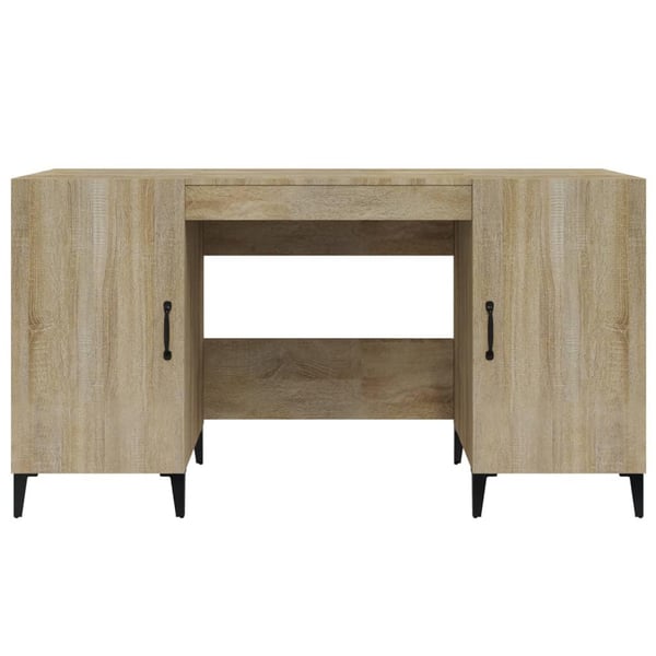 vidaXL Skrivebord sonoma eik 140x50x75 cm konstruert tre