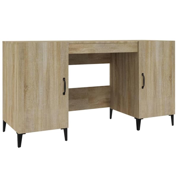 vidaXL Skrivebord sonoma eik 140x50x75 cm konstruert tre