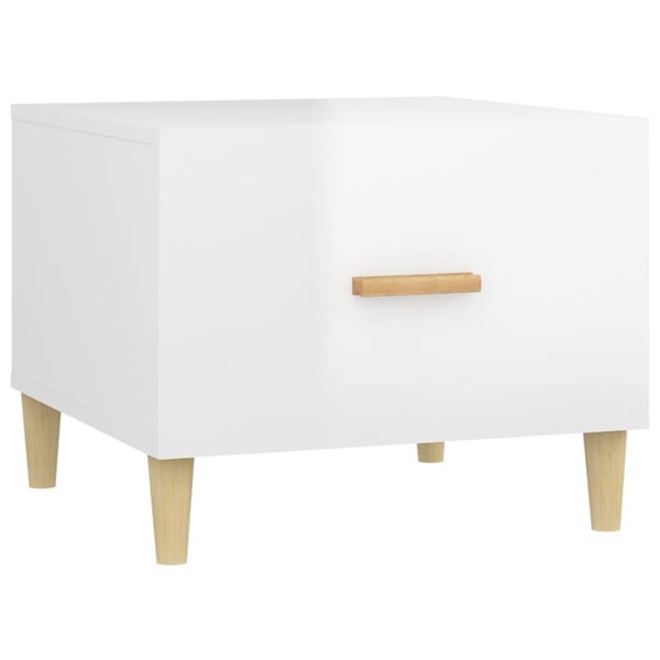 vidaXL Salongbord 2 stk høyglans hvit 50x50x40 cm konstruert tre