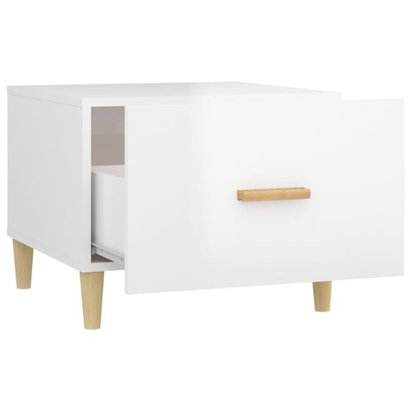 vidaXL Salongbord 2 stk høyglans hvit 50x50x40 cm konstruert tre