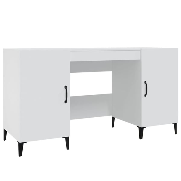 vidaXL skrivebord 140x50x75 cm konstrueret træ hvid