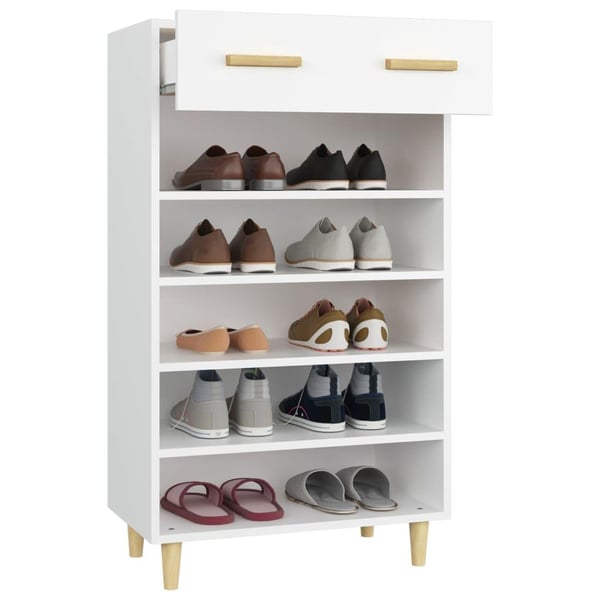vidaXL Skoskap hvit 60x35x105 cm konstruert tre