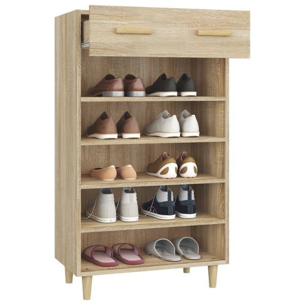 vidaXL Skoskap sonoma eik 60x35x105 cm konstruert tre