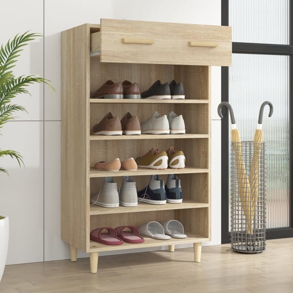vidaXL Skoskap sonoma eik 60x35x105 cm konstruert tre