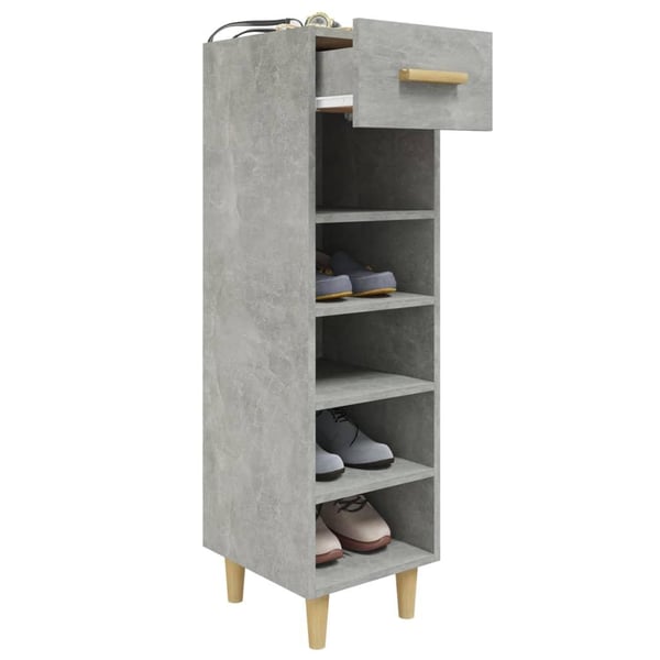 vidaXL Kenkäkaappi betoninharmaa 30x35x105 cm tekninen puu