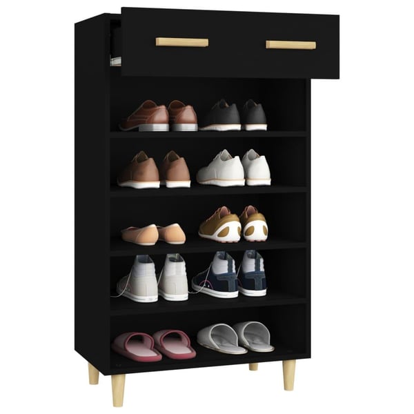 vidaXL Skoskap svart 60x35x105 cm konstruert tre