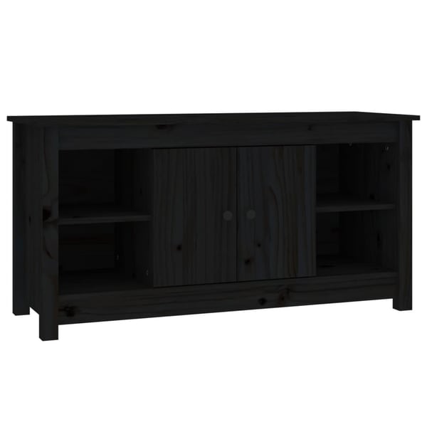 vidaXL TV-benk svart 103x36,5x52 cm heltre furu