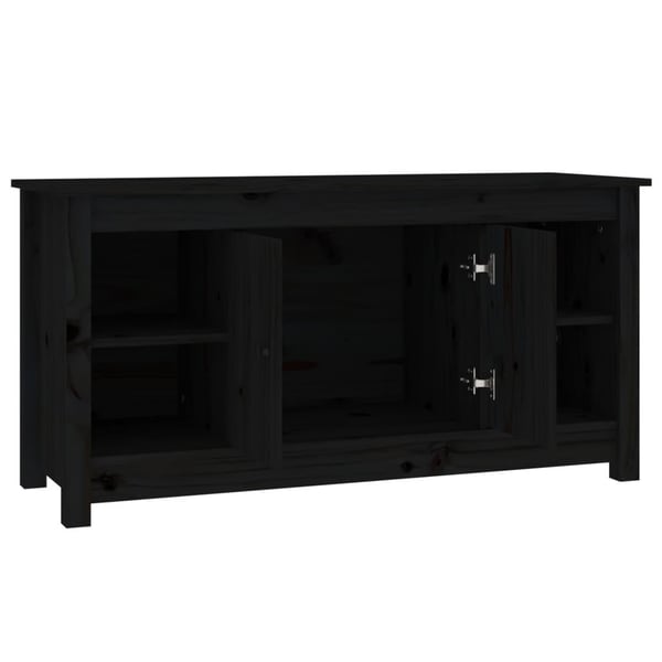 vidaXL TV-benk svart 103x36,5x52 cm heltre furu