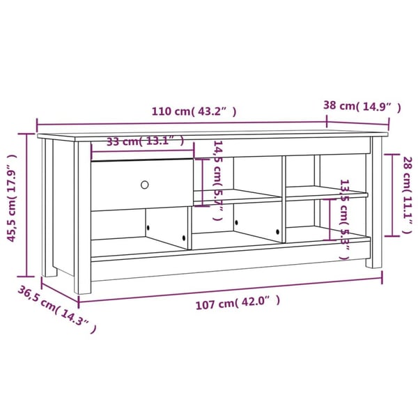 vidaXL Kenkäkaappi harmaa 110x38x45,5 cm täysi mänty