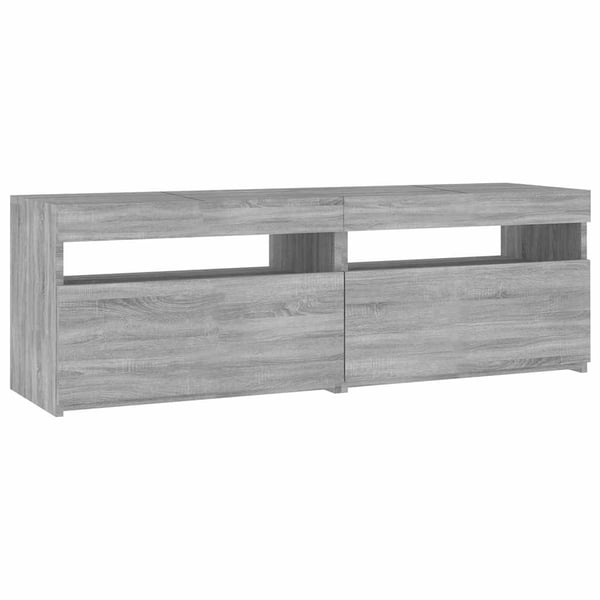 vidaXL TV-benk med LED-lys grå sonoma 120x35x40 cm