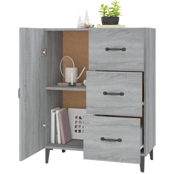 vidaXL Skjenk grå sonoma 69,5x34x90 cm konstruert tre
