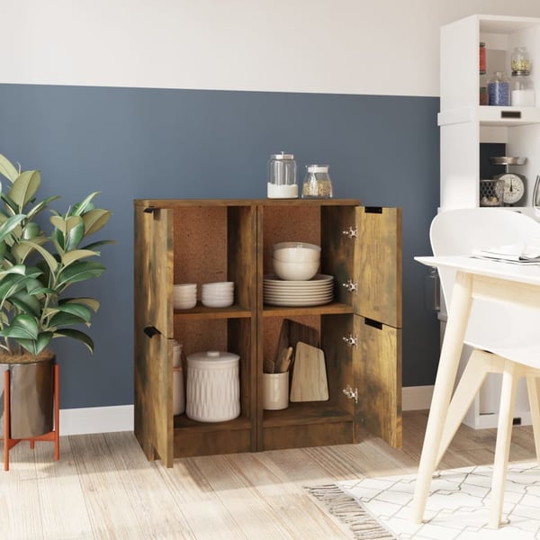 vidaXL Skjenker 2 stk røkt eik 30x30x70 cm konstruert tre