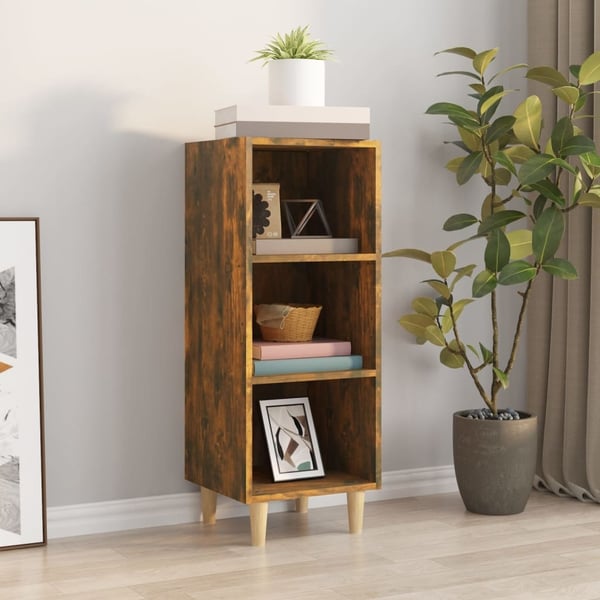 vidaXL Skjenk røkt eik 34,5x32,5x90 cm konstruert tre