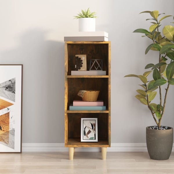 vidaXL Skjenk røkt eik 34,5x32,5x90 cm konstruert tre