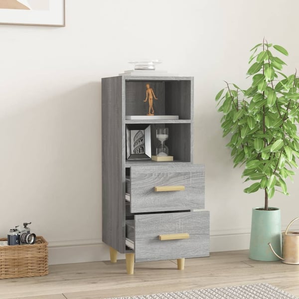 vidaXL Skjenk grå sonoma 34,5x34x90 cm konstruert tre