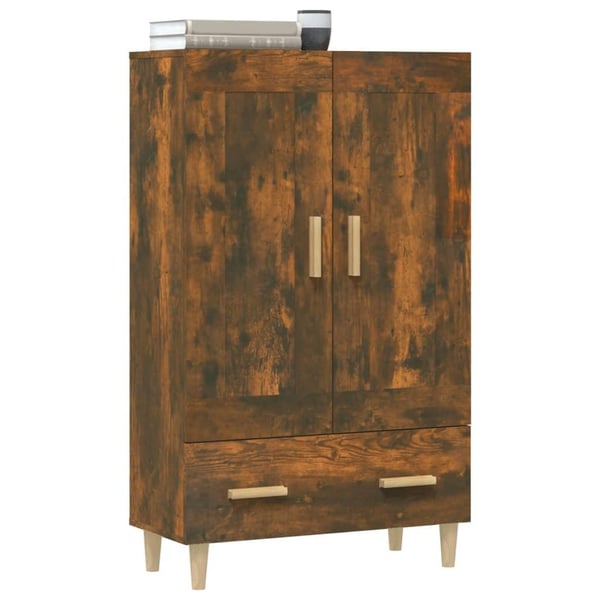 vidaXL Highboard røkt eik 70x31x115 cm konstruert tre