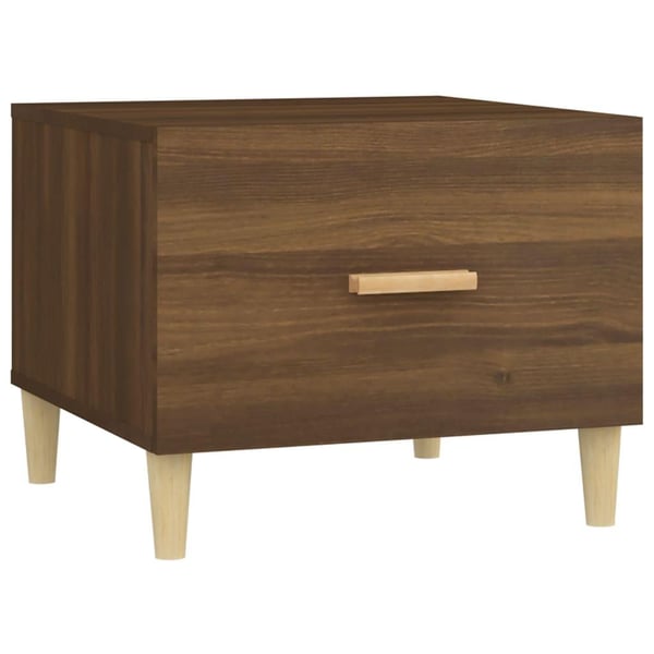 vidaXL Salongbord 2 stk brun eik 50x50x40 cm konstruert tre