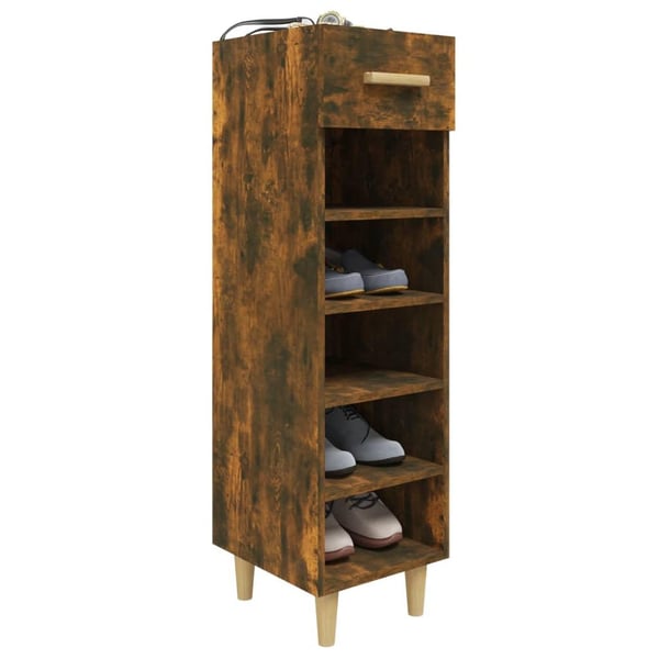 vidaXL skoreol 30x35x105 cm konstrueret træ røget egetræsfarve