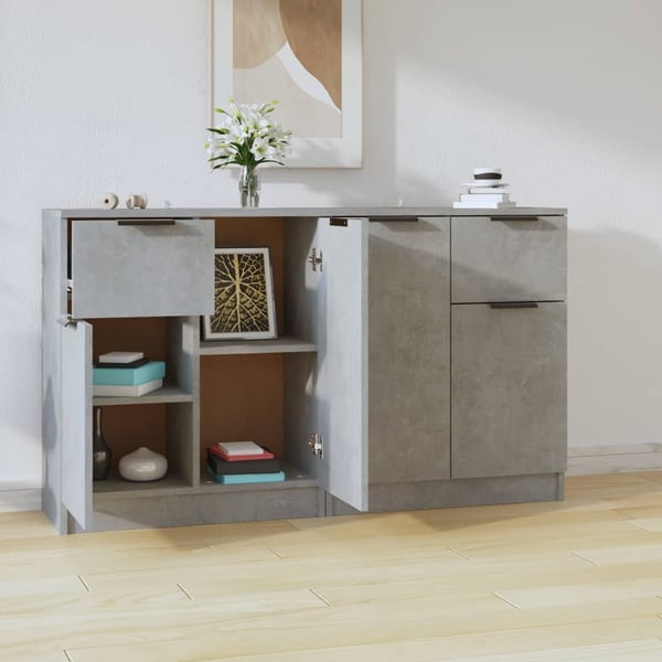 vidaXL Skjenker 2 stk betonggrå 60x30x70 cm konstruert tre