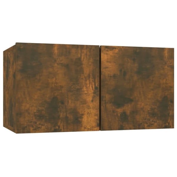 vidaXL TV-benker vegg 4 stk røkt eik 60x30x30 cm konstruert tre
