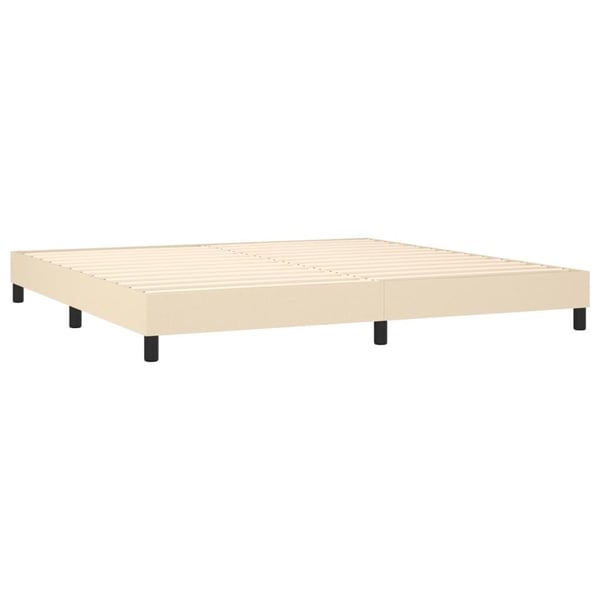 vidaXL Sängram gräddvit tyg 200x200 cm