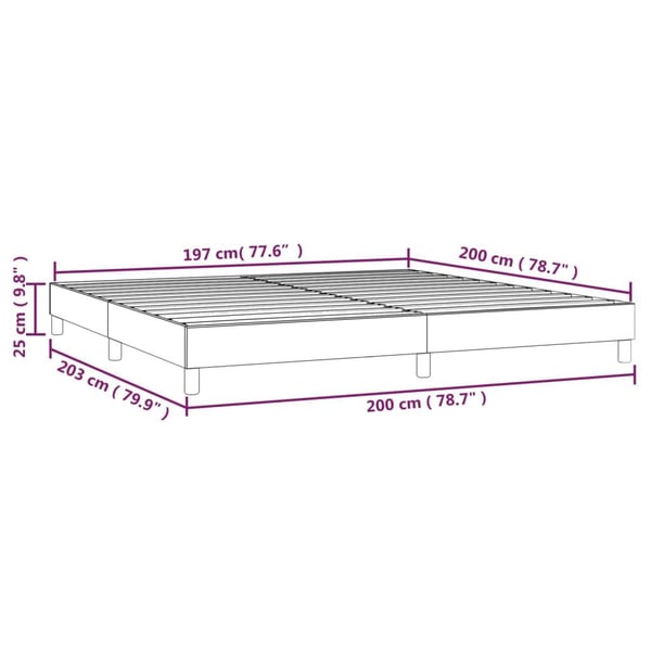 vidaXL Sängram gräddvit tyg 200x200 cm