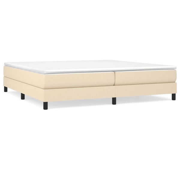 vidaXL Boxspring sengeramme 200x200 cm stof cremefarvet