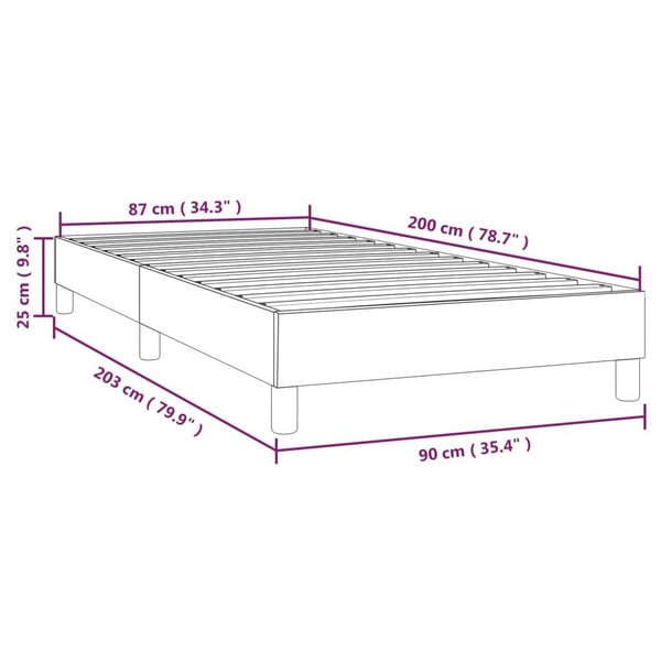 vidaXL Boxspring sengeramme Mørkebrun 90x200 cm Stof