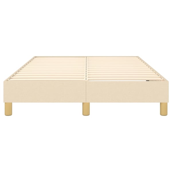vidaXL Boxspring sengeramme Creme 120x200 cm Stof