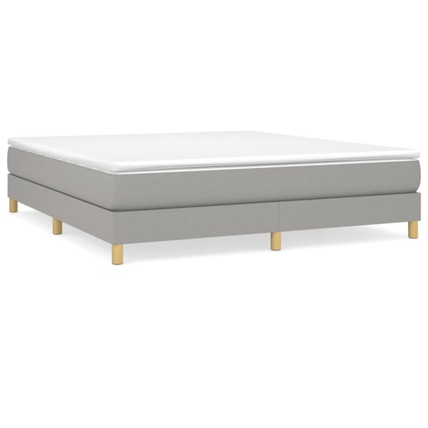 vidaXL Boxspring sengeramme 180x200 cm stof lysegrå