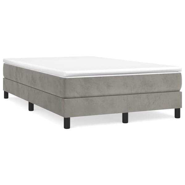 vidaXL Boxspring sengeramme Lysegrå 120x200 cm Fløjl