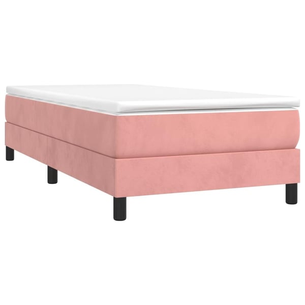 vidaXL Boxspring sengeramme 90x200 cm fløjl pink