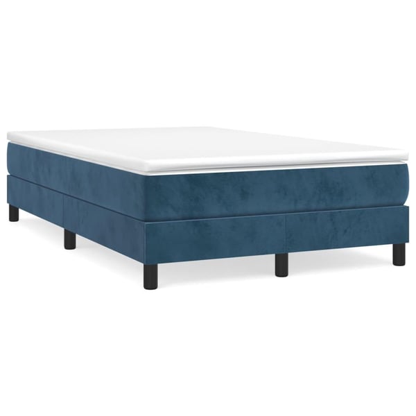 vidaXL Boxspring sengeramme Mørkeblå 120x200 cm Fløjl