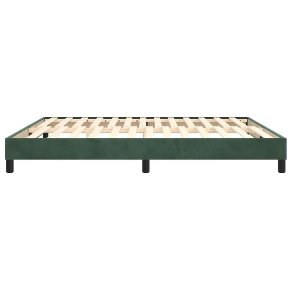 vidaXL Boxspring sengeramme Mørkegrøn 160x200 cm Fløjl
