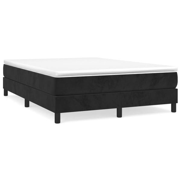vidaXL Boxspring sengeramme Sort 140x200 cm Fløjl