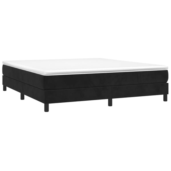 vidaXL Boxspring sengeramme Sort 160x200 cm Fløjl