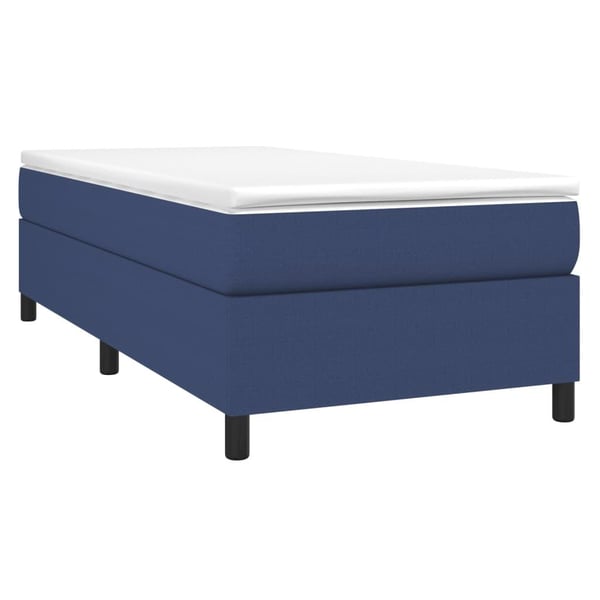 vidaXL Boxspring sengeramme 90x190 cm stof blå