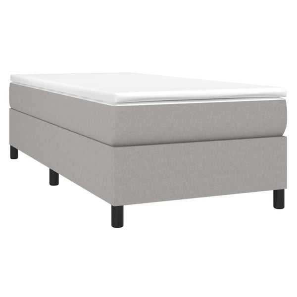 vidaXL Boxspring sengeramme Lysegrå 90x190 cm Stof