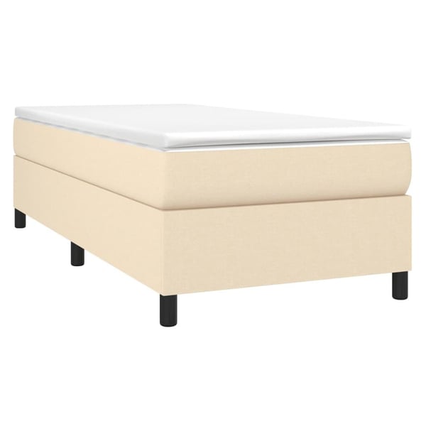 vidaXL Sängram gräddvit 90x190 cm tyg